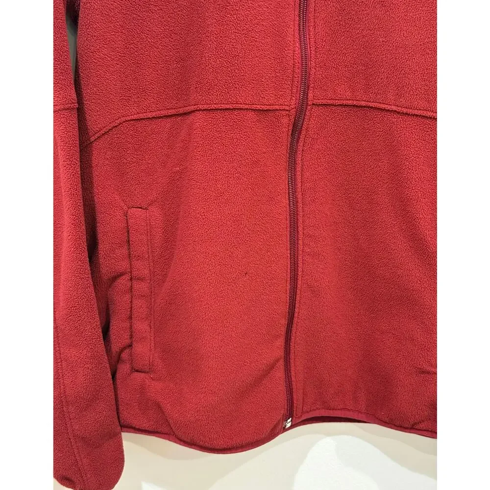 Columbia Full Zip Fleece Jacket, Maroon, Men's Small
